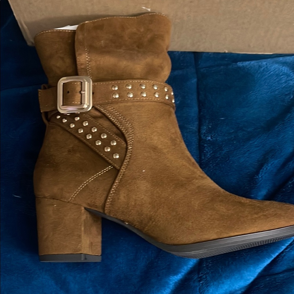 Studded Brown Ankle Boots